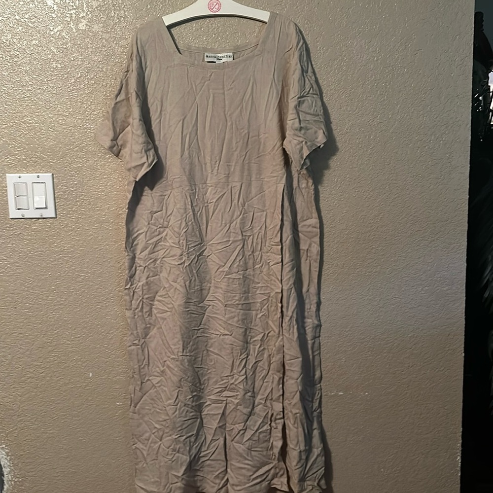 Marissa Christina 1X long beige dress